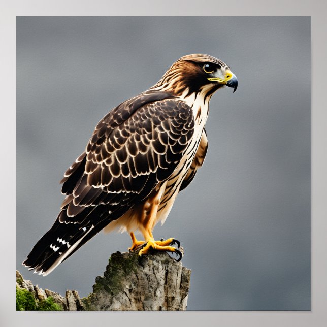 Porträtt nära en hawk poster (Framsidan)
