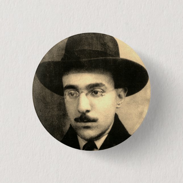 Porträtt och Namnteckning av Fernando Pessoa Knapp (Framsida)