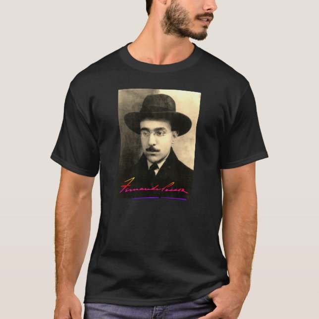 Porträtt och Namnteckning av Fernando Pessoa T Shirt (Framsida)