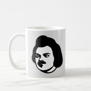 Porträtt och namnteckning av Honoré de Balzac-kaff Kaffemugg