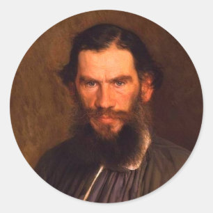 Porträtt of Leo Tolstoy (av Ivan Kramskoi, 1873) Runt Klistermärke