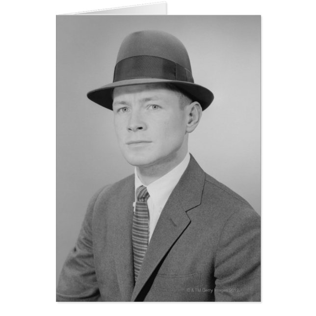 Porträtt of Man Hälsningskort (Framsidan)