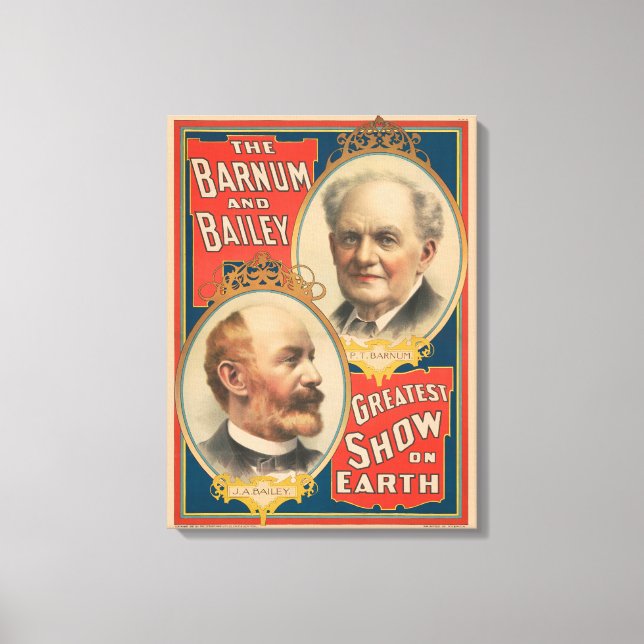 Porträtt of P.T. Barnum and J.A. Bailey Canvastryck (Framsida)