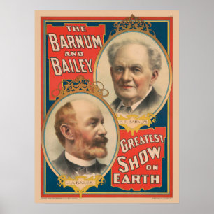 Porträtt of P.T. Barnum and J.A. Bailey Poster