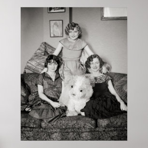 Porträtt of Sisters, 1924. Vintage Photo Poster