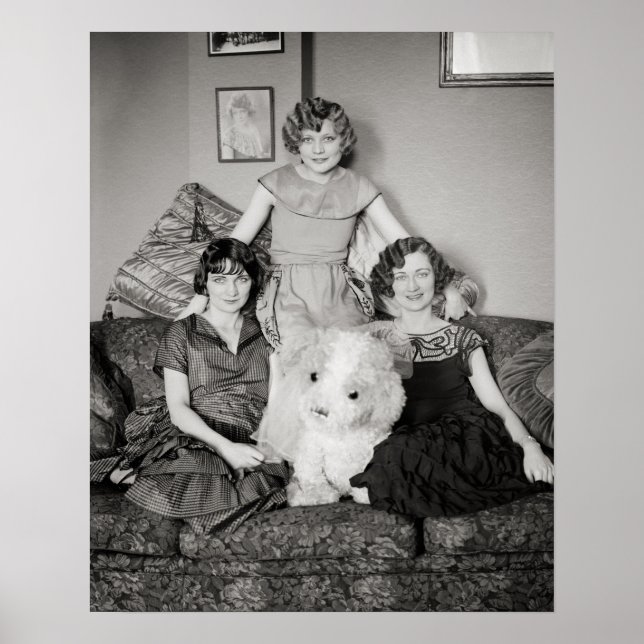 Porträtt of Sisters, 1924. Vintage Photo Poster (Framsidan)