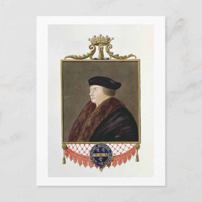 Porträtt of Thomas Cromwell (c.1485-1540) Ist Earl Vykort (Framsida)
