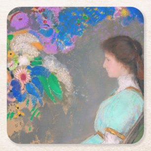 Porträtt of Violette Heymann, Redon Underlägg Papper Kvadrat
