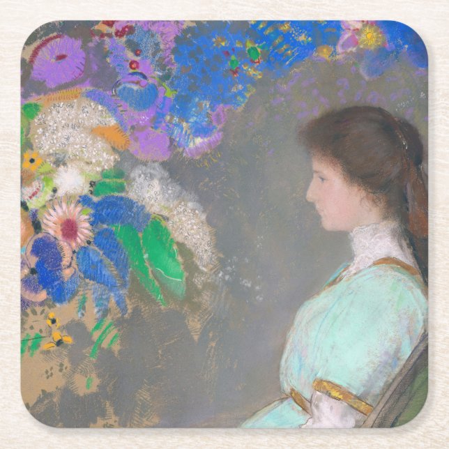 Porträtt of Violette Heymann, Redon Underlägg Papper Kvadrat (Framsidan)