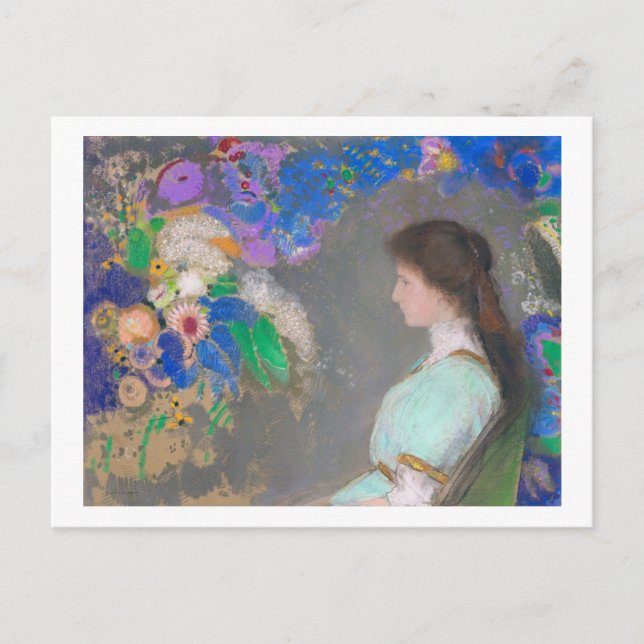 Porträtt of Violette Heymann, Redon Vykort (Framsida)