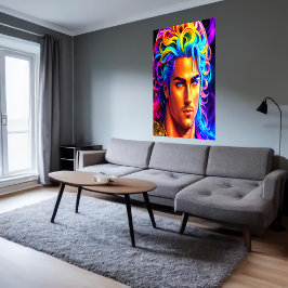 Porträtt om den grekiska guden Apollo | AI Art Poster