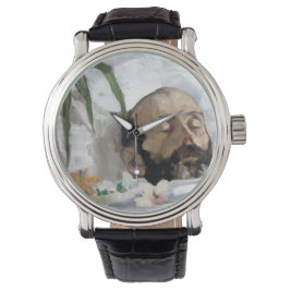 Porträtt om en död man (dödlighet och död) (Art. Armbandsur
