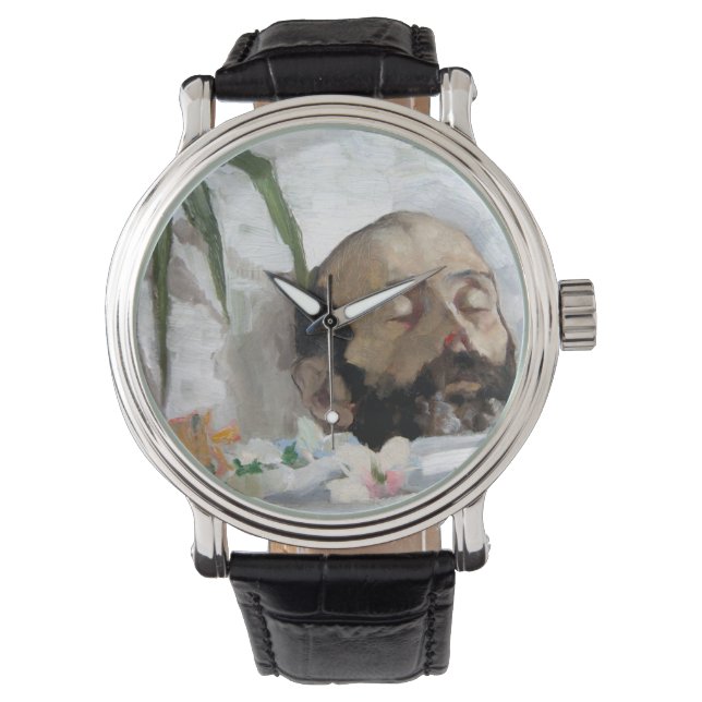 Porträtt om en död man (dödlighet och död) (Art. Armbandsur (Framsida)