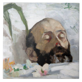 Porträtt om en död man (dödlighet och död) (Art. Kakelplatta