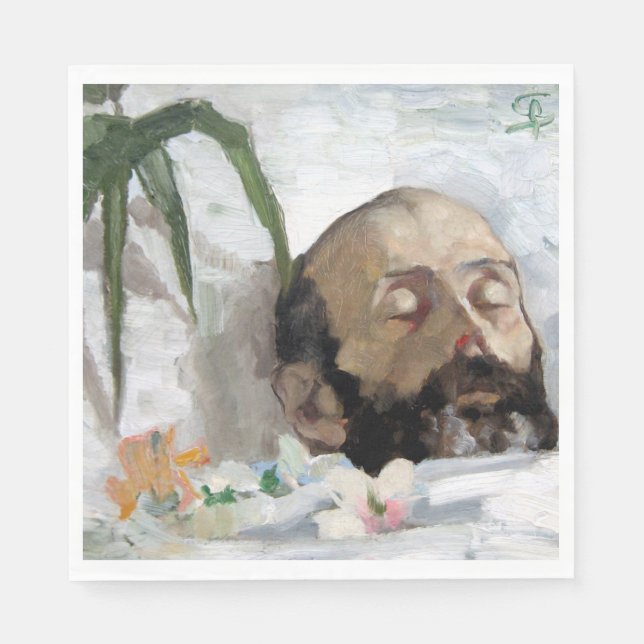 Porträtt om en död man (dödlighet och död) (Art. Pappersservett (Framsidan)