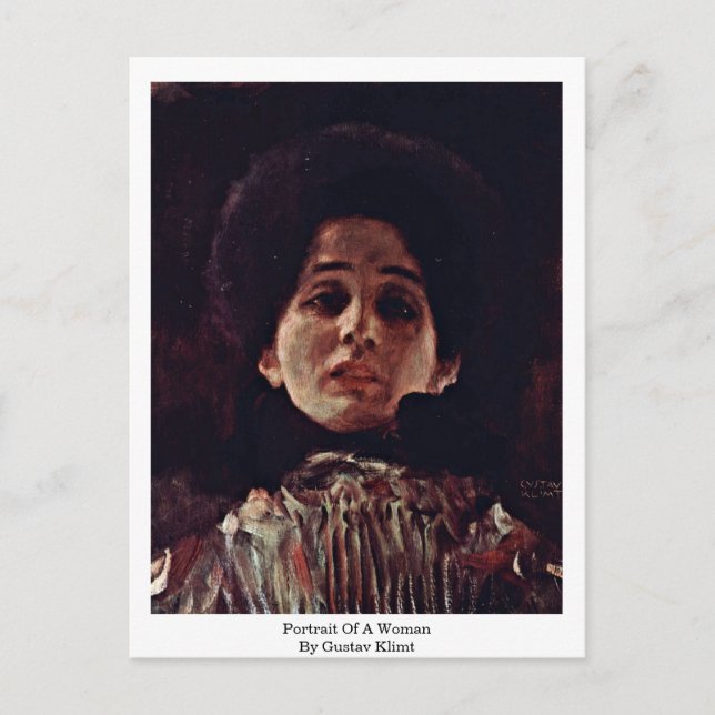 Porträtt om en kvinna av Gustav Klimt Vykort (Framsida)