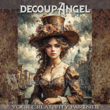 Porträtt om en kvinna i Venedig - Decoupage -