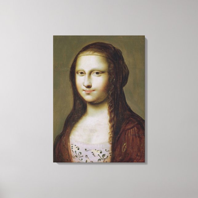 Porträtt om en kvinna som inspirerats av Mona Lisa Canvastryck (Framsida)