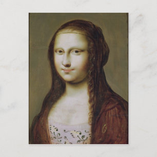Porträtt om en kvinna som inspirerats av Mona Lisa Vykort