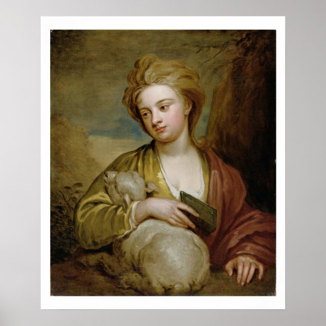 Porträtt om en kvinna som St. Agnes, traditionellt Poster (Framsidan)