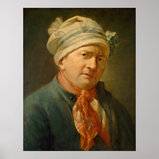 Porträtt om en man - Jean-Siméon Chardin Fine Art Poster (Framsidan)