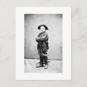 Porträtt om en pojksoldat, 1860-1865. Civil Krig Vykort