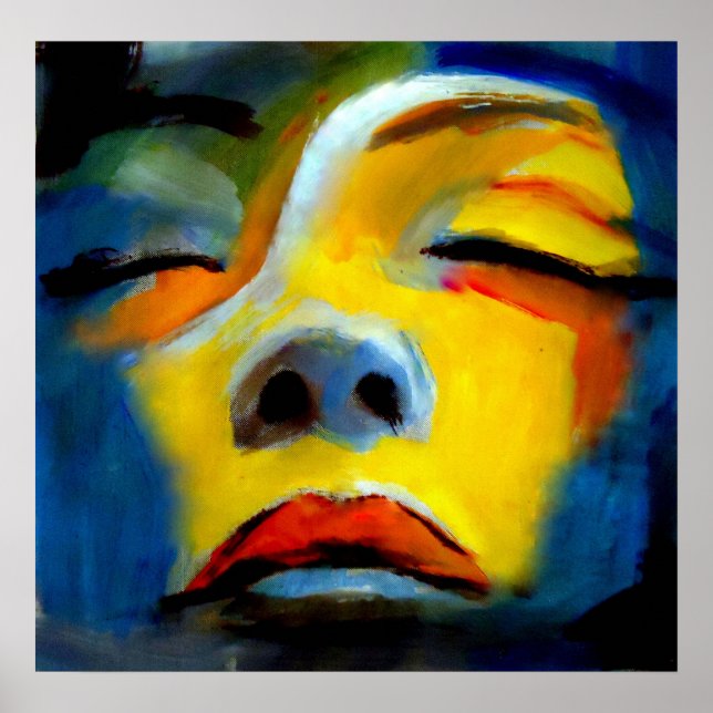 Porträtt om en sovande kvinna "Spipande skönhet" Poster (Framsidan)