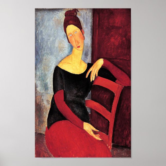 Porträtt om konstnärens fru, Modigliani Poster (Framsidan)