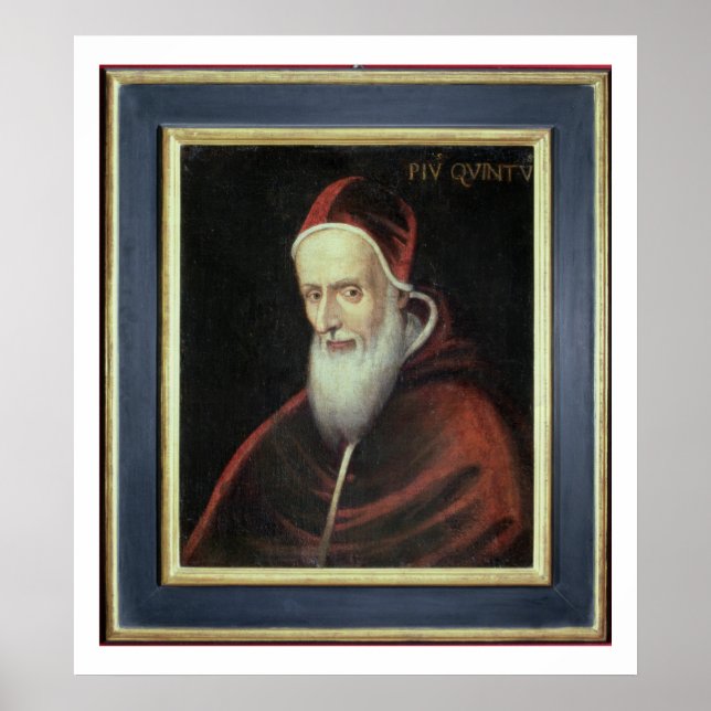 Porträtt om påve Pius V (1504-72) (olja på arbetsy Poster (Framsidan)