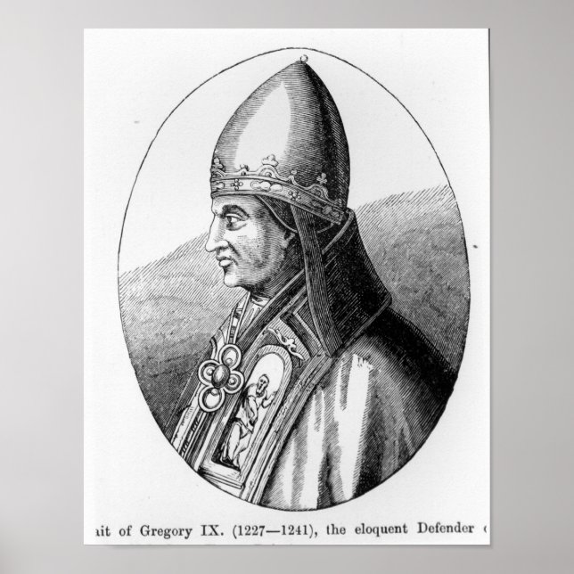 Porträtt om påven Gregory IX Poster (Framsidan)
