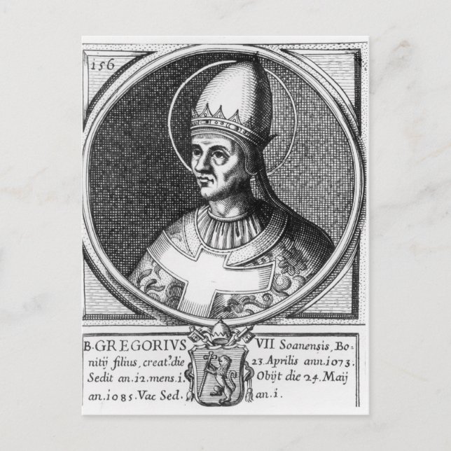 Porträtt om påven Gregory VII Vykort (Framsida)