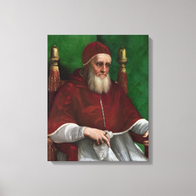 Porträtt om påven Julius II (av Raphael) Canvastryck (Framsida)