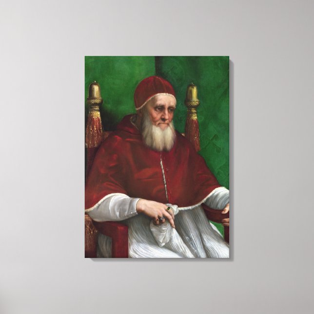 Porträtt om påven Julius II (av Raphael) Canvastryck (Framsida)