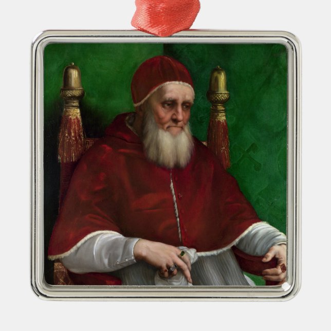 Porträtt om påven Julius II (av Raphael) Julgransprydnad Metall (Framsidan)