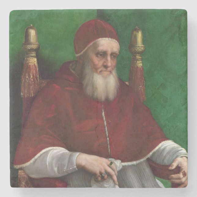 Porträtt om påven Julius II (av Raphael) Stenunderlägg (Framsidan)