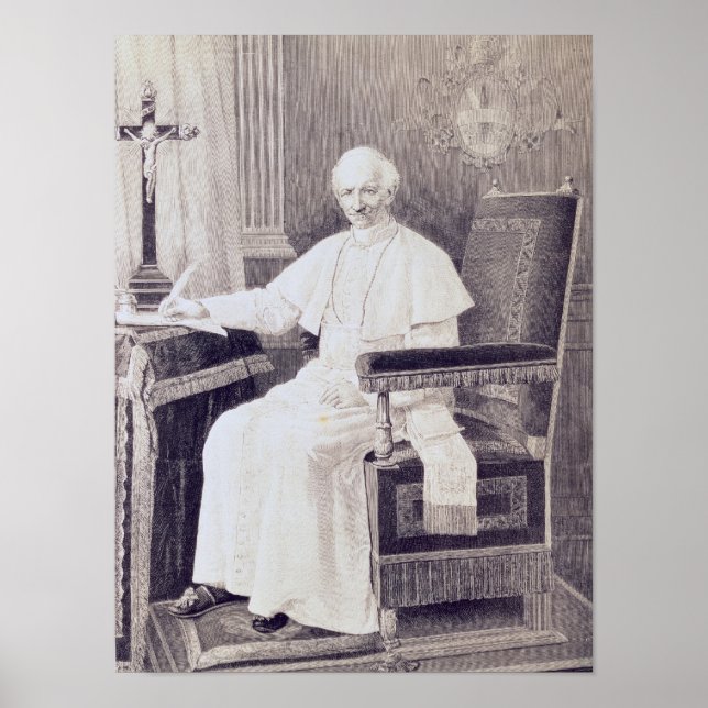 Porträtt om påven Leo XIII Poster (Framsidan)