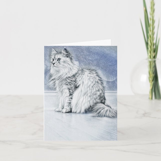 Porträtt på ett sibiriskt anteckningskort (Framsida)