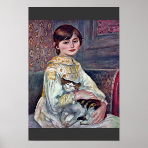 Porträtt på Mademoiselle Julie Manet med katt Poster
