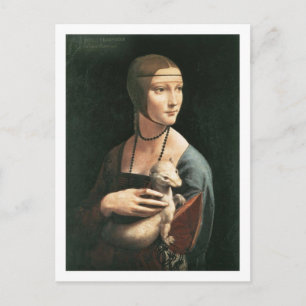 Porträtt på vykortet Cecilia Gallerani Vykort
