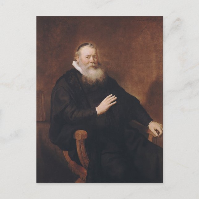 Porträtt, pastor Eleazer Swalmius, 1637-42 Vykort (Framsida)