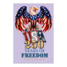 Porträtt Patriotisk Örn USA Affisch Lila Version