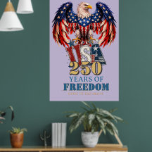 Porträtt Patriotisk Örn USA Affisch Lila Version