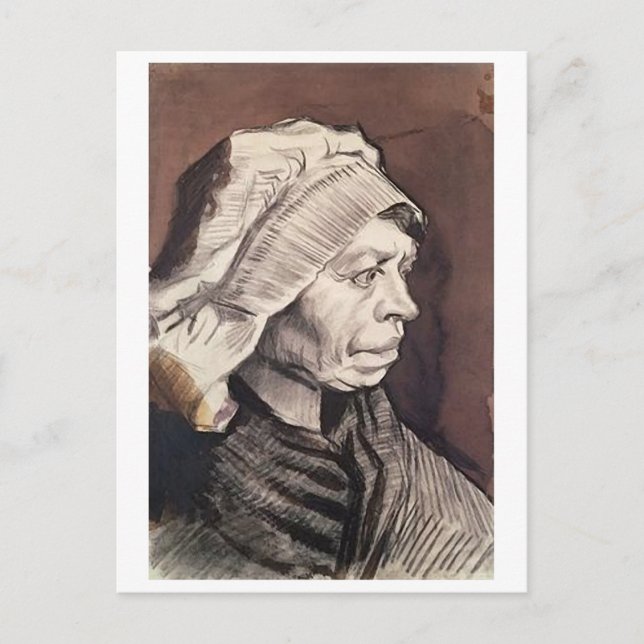 Porträtt, Peasant Woman, Van Gogh Fine Art Vykort (Framsida)