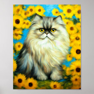 Porträtt Petals Persian Cat Poster