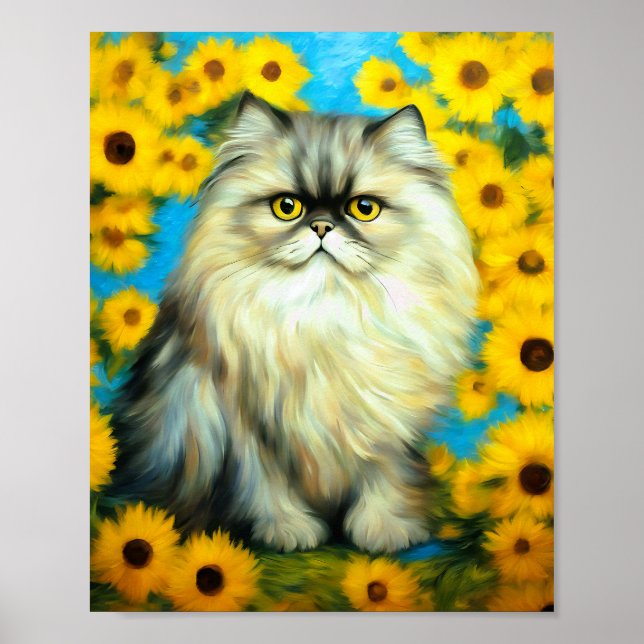 Porträtt Petals Persian Cat Poster (Framsidan)
