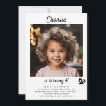 Porträtt Photo Kids Bild Simple Script Birthday Inbjudningar<br><div class="desc">För att du ska personifiera!</div>