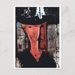Porträtt, Pompadour, Modigliani Vykort