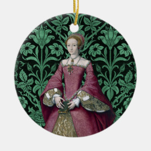 Porträtt Princess Elizabeth Tudor, drottning Julgransprydnad Keramik