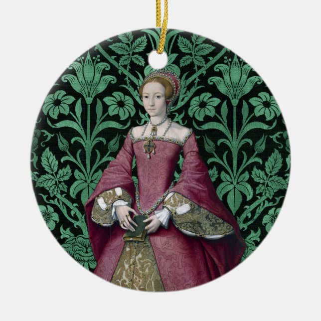 Porträtt Princess Elizabeth Tudor, drottning Julgransprydnad Keramik (Framsidan)