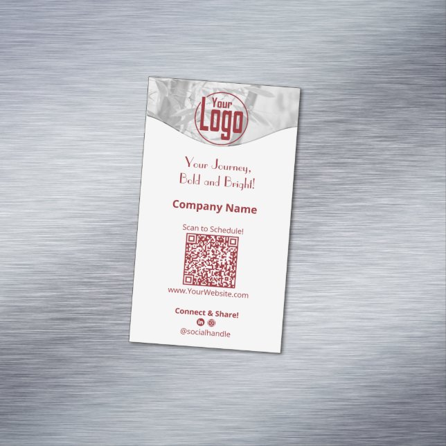 Porträtt Red White Life Coach Company Magnetiska Visitkort (In Situ)